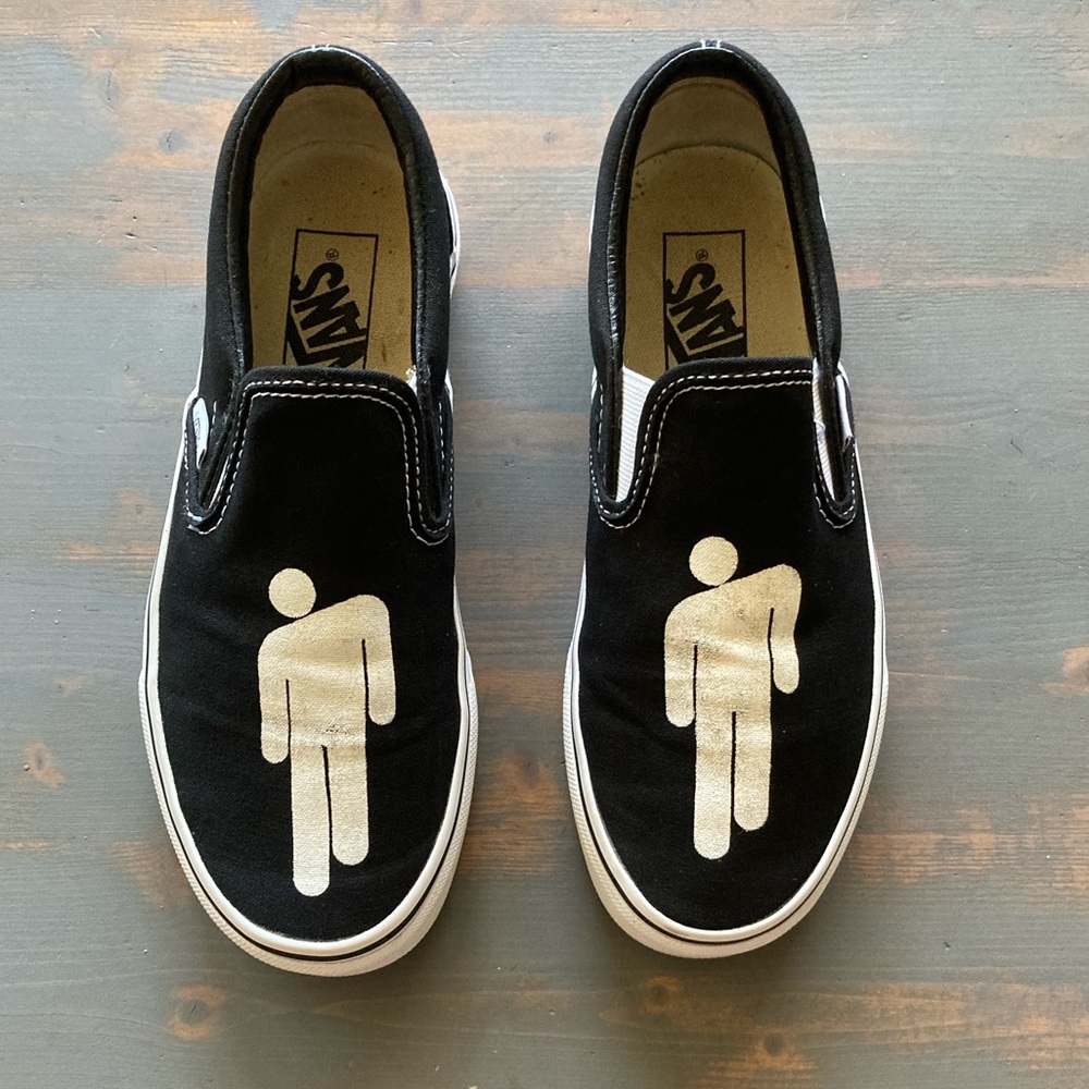 Custom Vans BILLIE EILISH. Sz 7 WMN, 5 MEN. Slipon